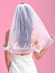 1 pieza Diadema nupcial con peine, velo de novia, accesorio para despedida de soltera - Multicolor - Ver 2