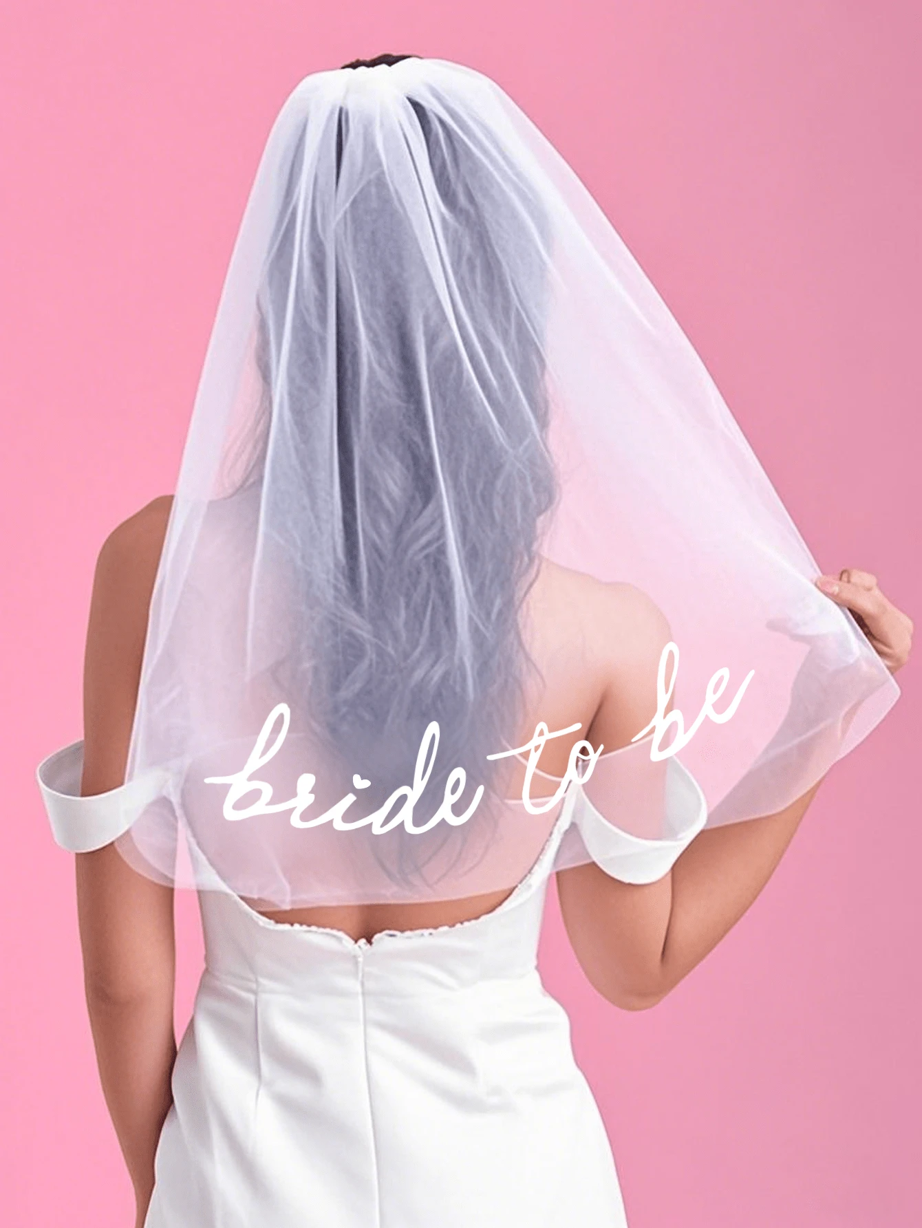 1 pieza Diadema nupcial con peine, velo de novia, accesorio para despedida de soltera
