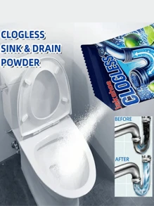 jakehoe 1/4/8pcs Drain Cleaner Powder For Bathroom & Kitchen Pipe, Dissolve Blockage & Remove Odor (Brand New Upgraded Packaging, Random Old And New Style)
