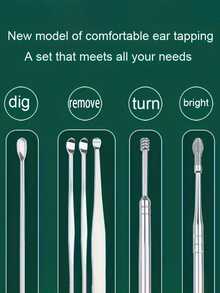 10件套耳塞和耳垢清除及耳朵清洁工具套装，带便携式收纳盒，适合旅行和商务、包袋、收纳袋、收纳