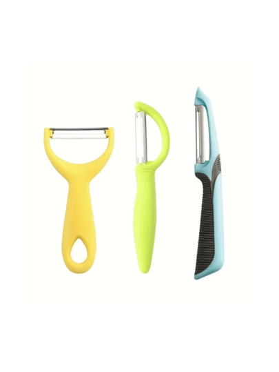 1/3 Piece Anti-Slip Stainless Steel Peeler, Fruit And Vegetable Scraper, Household Melon Peeler, Kitchen Tool, Potato, Apple, Vegetable, Multi-Functional Peeler, Kitchen Scraping Magic Tool