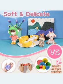 36/24/12 Colors Air Dry Modeling Clay Set, Non-Stick DIY Sculpting Magic Clay With Tools, Ultra-Light Creative Art & Craft Colored Clay Toy Gift, Suitable For Birthday, Halloween, Christmas And Mother's Day