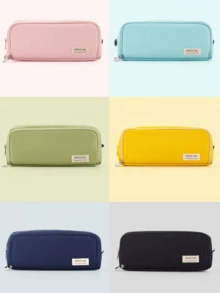 Large Capacity Fabric Pencil Case Layer/Double Sided Pen Bag Pencil Case/School/Office/College - 淺藍色 - 查看 5