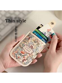 1 PU Leather Wallet And Card Holder With Wallet, ID Photo Frame And Multiple Slots, Men's And Women's Fashionable Casual Wallet, Ultra-Thin Soft Storage Bag, Business Short Fashion Simple Wallet, Large Capacity Printing Design, Portable, Floral Pattern Retro Style, Slot Coin Wallet, New Women's Small Bag, Suitable For Holiday Gifts, Birthday Gifts, Mother's Day, Easter, Halloween, Christmas, Teacher's Day And Other Gifts - Multicolor - View 4