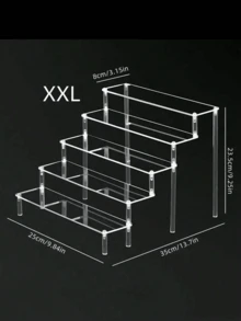 1pc 1-4 Layers Pastry Stand,Transparent Staircase Display Stand, Assembled Staircase Dessert Cupcake Desktop Display Stand,Standing Toy Storage Rack,Sushi Platter, Banquet Cold Dish Tiered Stand And Dessert Rack,Blind Box Display Rack Hand Display Acrylic Ladder Storage Rack - Multicolor - View 6