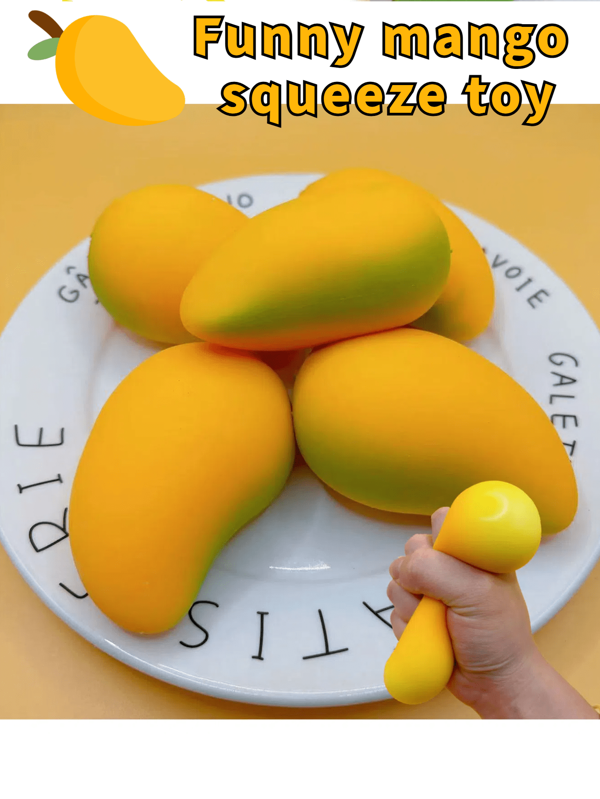 Juguetes antiestres con forma de fruta- Mango/Sandía, juguetes de apretado de rebote lento, buenos para el estrés laboral/de vida, bonito regalo pequeño