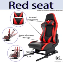 Minneer Racing Simulator Seat Mounting Frame With Bolts & Seat Suitable For Sim Gaming Stand DIY Adjustable & Portable Real Driving & Flying Simulation Split Rear Seat Cockpit - Red - View 3