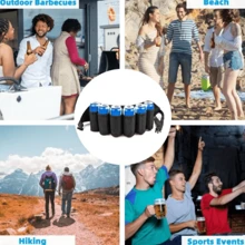 1pc Beer Belt Holster, Beer Soda Bottle Holder Belts, Drink Can Holder, Adjustable Waist Pack Bag, Holds 6 Cans, Perfect For Parties, Picnics, Hiking Men Essentials Water Bottle Tools