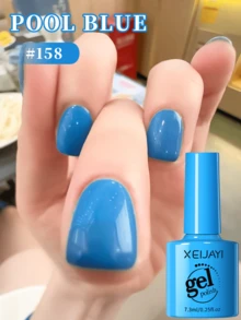 XEIJAYI 1 件蓝色凝胶指甲油凝胶彩色凝胶指甲油持久指甲油浸泡 LED/UV 凝胶指甲油美甲沙龙家居礼物女士春季 - 藍色 - 查看 2