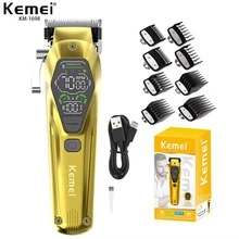 Recortadora de cabello profesional Kemei KM-1698, cortadora de cabello recargable para hombres con velocidad alta de 9000 RPM y ajustable - Dorado - Ver 7