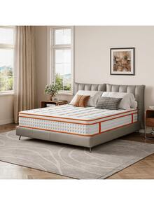 28cm Hybrid Mattress With Pocket Springs & Memory Foam For Enhanced Support - Medium Firm, CertiPUR-US Certified 6ft Superking - Orange - View 2