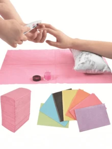 50pcs/Pack Disposable Microblading Tattoo Cleaning Pad Sheets, Composite Membrane Tattoo Cleaning Tool Desk Mat, Nail Art Cleaning Pad - Rectangle - View 4