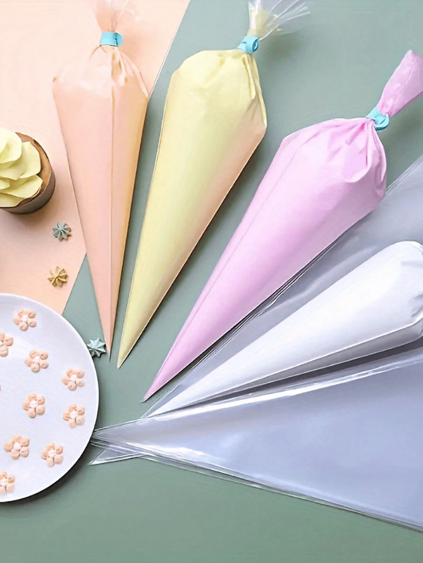 100pcs One-Time Triangle Frosting Bag-For Cake Decoration, Biscuits, Cupcakes And DIY Dessert Essentials, Kitchen And Restaurant Necessities