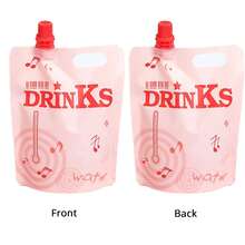 50 个带吸管的自立式自封饮料袋，可重复使用的自制珍珠奶茶/咖啡/果汁液体包装袋，适用于派对、节日、旅行、聚会