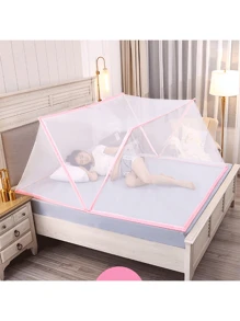 1 Pieza Red mosquitera de cama portátil y plegable, diseño plegable, apta para camas de 1,6*1,9m/1,8*2m