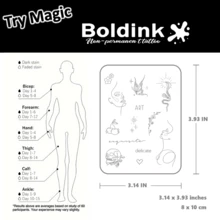 Boldink Artistic Tattoo Stickers For Women, Waterproof 1-2 Weeks, Face Outline/Butterfly/Art Letter Designs, Vintage Temporary Tattoos, Matte Finish, Undetectable, Suitable For Art, Birthday, Daily Outfits, Multiple Styles Available - Black - View 4