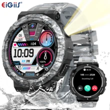 EIGIIS 3ATM Waterproof Military Smart Watch For Men With LED Flashlight, 1.53" HD Smartwatch With Answer/Make Call, Fitness Tracker With 110+ Sports Modes Sleep Monitor For Android IOS - Multicolor - View 14
