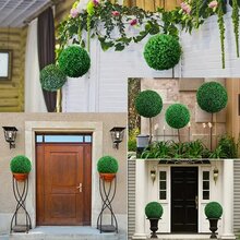 1pc Artificial Plant Boxwood Topiary Ball,Faux Boxwood Topiary Ball, All-Year Greenery Faux Balls Plant Decorative Balls For Outdoor,Indoor,Garden,Backyard,Wedding Home Decor Back To School Room Decor School Supplies