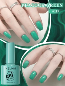 XEIJAYI 1 件装绿色凝胶指甲油凝胶彩色凝胶指甲油持久指甲油浸泡 LED/UV 凝胶指甲油美甲沙龙家居礼物女士春季 - 薄荷綠 - 查看 3