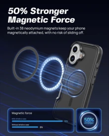 Strong Magnetic For Phone16promax/15promax/14promax/16pro/13/14/14Plus/15Plus/16Plus Case, Compatible With MagSafe, 360° Military-Grade Protection, Slim Translucent Matte Phone Case - màu đen - Xem 2