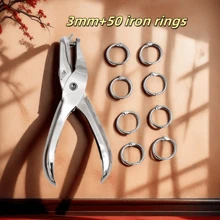 Macchina fustellatrice per ufficio, pinza perforatrice per fori rotondi da 3 mm, macchina perforatrice per fori da 6 mm, anelli in ferro per schede e carte, forniture per studenti, carta A4, macchina fustellatrice singola per piccole schede, adatta per uso domestico, cartoleria, uffici aziendali, all'aperto, feste, regali per vacanze