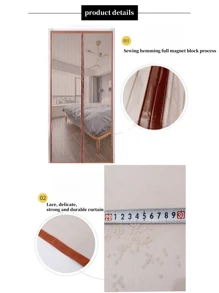1pc Summer Anti-Mosquito Magnetic Door Curtain, Static Silent Striped Door Curtain For Home Use