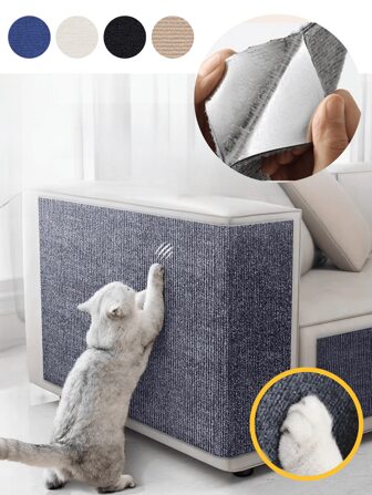1 件猫抓垫坚固、耐刮擦、不掉落碎片保护，沙发可以轻松剪切和粘贴，猫抓垫透气、耐磨、耐刮擦，可以粘贴在墙上，优质材料，黑色、米色、深蓝色 3 种颜色可以选择简单的设计