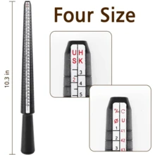 4 件/1 套戒指尺寸测量工具 - 戒指尺寸心轴和戒指尺寸测量环，带 2 件手指测量套件 - 四种尺寸的戒指测量杆由塑料制成 - 适用于女士和男士珠宝戒指制作 - 4件1套 測量工具組合 - 查看 2