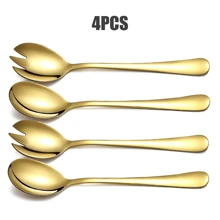 2pcs Salad Server Set, Stainless Steel Salad Spoon Salad Fork, Salad Serving Set For Home/Kitchen/Restaurant/Party/Easter/Mother's Day, Mirror Polished, Dishwasher Friendly