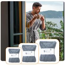 Unisex Microfiber Plush Bathrobe Soft Touch - Platinum - View 3