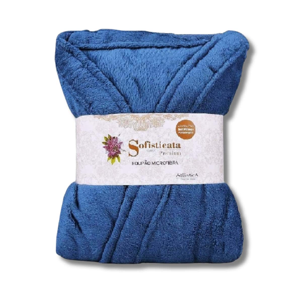 Unisex Microfiber Plush Bathrobe Soft Touch - 藍色 - 查看 1
