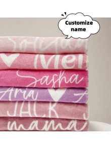 Personalized Custom Blanket Gift Blanket With Name Blanket Gift Personalized Gift Blanket Gift,Great Holiday Gift For Classmates,Travel Essentials, Friends, Family And Lovers, Used For Nap, Camping, Travel,Mother's Day Gifts, Father's Day Gifts,Baby Name Blanket. Great Gift For Birthday,Multi-Functional,Ornamental,Letter,Stylish,Modern,Colorful,Cute,Adorable,Casual,Custom,Personalised,Unique,Customized,Ideal Gifts For Him,Ideal Gifts For Her