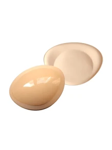 1 Pair Of Double Sided Adhesive Pads Sticky Bikini Pad Inserts For Sports Bra Swimsuit Beige Suitable For Full Busted Bras, Swimsuits Or Bikinis