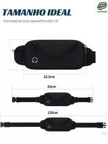 Running Waist Bag Waterproof Sports Cell Phone Holder Fitness Men Women Money Belt - 黑色 - 查看 2