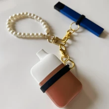 一套防丢烟具套装，包含一条手工仿珍珠项链和两个不同尺寸的硅胶龙虾扣，烟具配件，香烟收纳盒，烟盒，烟嘴套，电子烟挂饰，礼品 - 彩色 - 查看 3