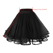 1 Pc Vintage Petticoat Tutu Skirt Underskirt Crinoline Dance Slip For Christmas Cosplay Costumes Party Black White Dark Green Red Fall Clothes For Women