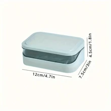 1 Pack Plastic Rectangular Soap Dish, Soap Container With Lid, Portable Soap Dish, Soap Holder With Lid, Bathroom Drain Soap Dish, Bathroom Accessories Home Bathroom Decor Summer Back To School