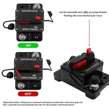 60/100/200Amp Circuit Breaker For Boat Trolling Motor Marine ATV Trailer Vehicles Stereo Audio Electronic Battery Solar System Inline Fuse With Manual Reset Switch Waterproof DC 12V-48V - 60A - View 8