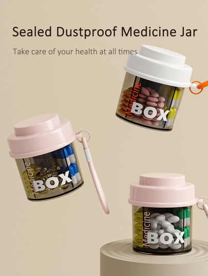 1Pc Portable Sealed Pill Organizer Box For Travel With Mini Multi-Functional Medicine Box Storage