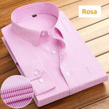 Nueva camisa a rayas de negocios, camisa de manga larga para hombres de primavera y otoño, camisa ajustada de estilo coreano para entrevistas, atuendo de negocios
