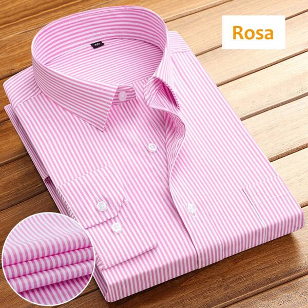 Nueva camisa a rayas de negocios, camisa de manga larga para hombres de primavera y otoño, camisa ajustada de estilo coreano para entrevistas, atuendo de negocios