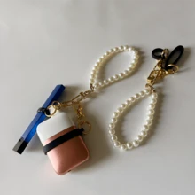 一套防丢烟具套装，包含一条手工仿珍珠项链和两个不同尺寸的硅胶龙虾扣，烟具配件，香烟收纳盒，烟盒，烟嘴套，电子烟挂饰，礼品 - 彩色 - 查看 4