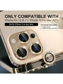 1 set de película protectora de lente de cámara con diamantes de imitación brillantes, compatible con Apple 12/12 Mini/12 Pro/12 Pro Max, 13/13 Mini/13 Pro/13 Pro Max, 11/11 Pro/11 Pro Max, 14/14 Plus/14 Pro/14 Pro Max, 15/15 Plus/15 Pro/15 Pro Max, 16/16 Plus/16 Pro/16 Pro Max. Cubierta decorativa con imitación de diamantes de colores, regalo brillante de cristal de cumpleaños, familia y amigos, accesorio de teléfono.