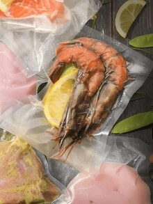 Vacuum Sealable Bags In A Variety Of Sizes - Reusable Airtight Food Storage Bags Keep Meats, Fruits And Vegetables Fresh - No Need For A Power Source, A Must-Have For Kitchen Organization - trong suốt - Xem 2