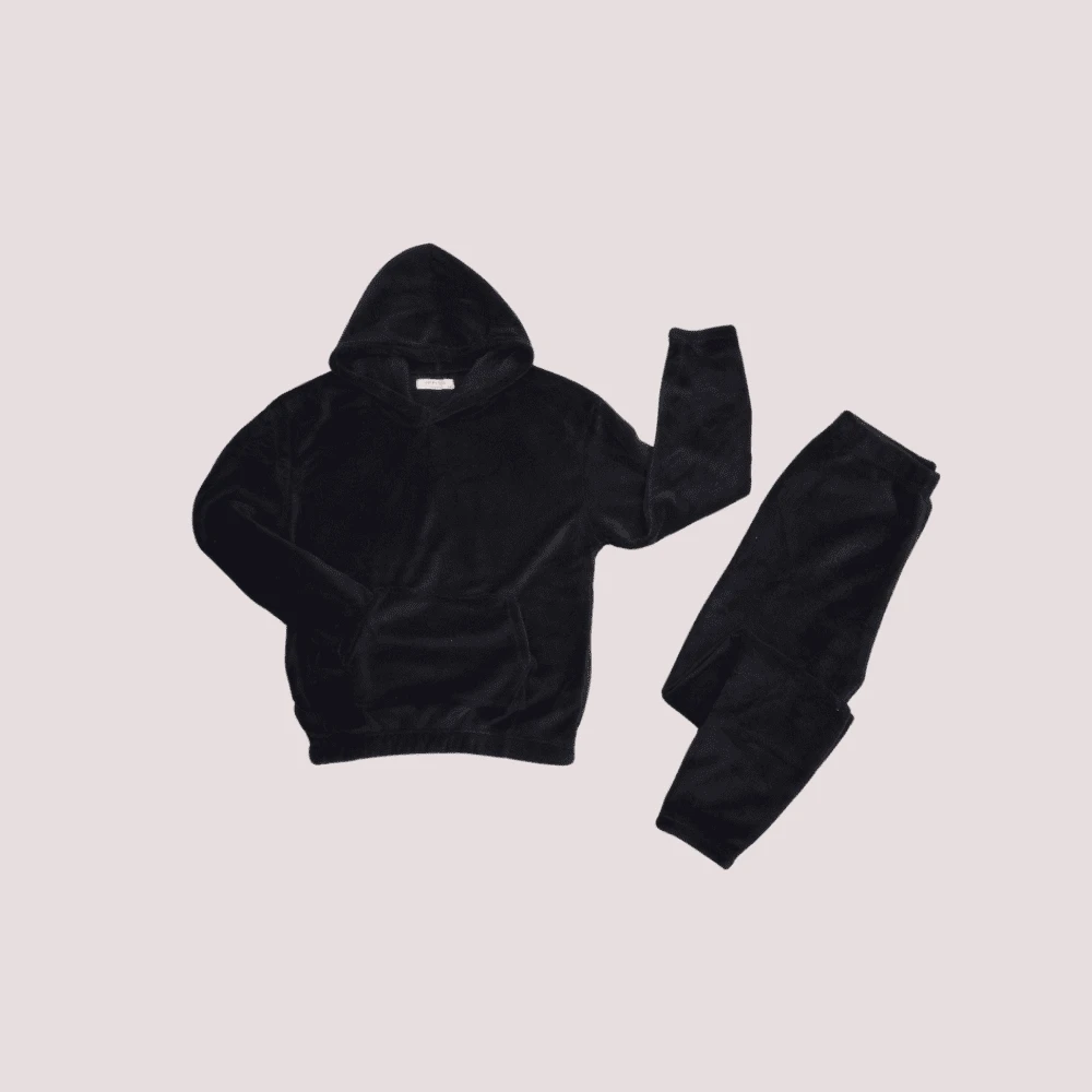 conjunto deportivo, afelpado (manga larga, con gorro, bolsa, resorte en la cintura, puños y tobillos)