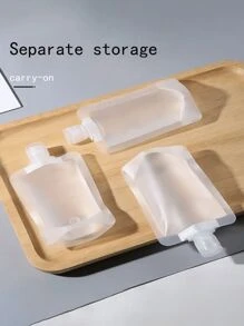 10pcs 30ml/50ml/100ml Portable Lotion Fluid Makeup Packaging Bag,Waterproof Moisture-Proof And Leak-Proof Travel Toiletry Bag Cosmetic Container Reusable Squeeze Stand Up Spout Pouch Refillable Transparent Empty Squeeze Pouch For Shampoo, Body Wash And Lotion Travel Essentials Travel Organizer For Beach Summer Vacation