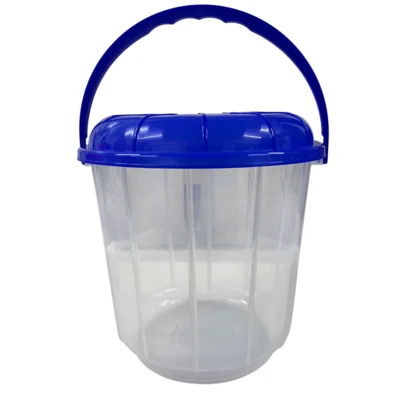 Bote Cubeta De Plástico Transparente 13L Con Tapa Y Asa: Almacenaje Seguro