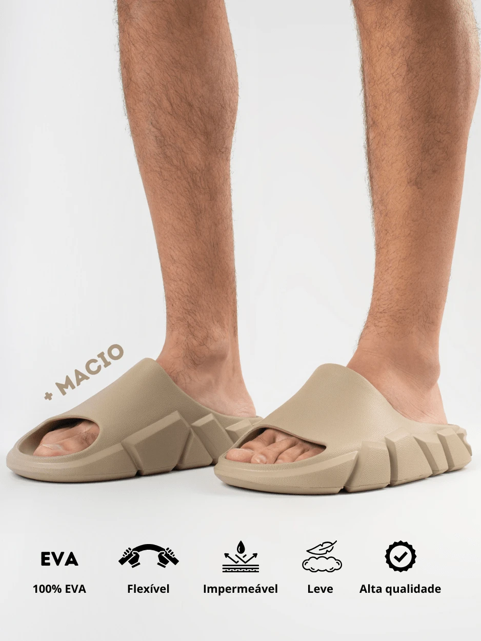 Men's Cloud Flip Flops Slide EVA Orthopedic Sandal Lightweight Soft Comfortable Stylish Stone Design - Beige - View 1