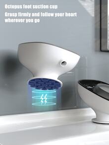 吸盘肥皂盒，强力抓握的塑料肥皂架，免打孔家用肥皂盒，淋浴和水槽浴室配件，易于安装的肥皂盒，带排水功能，适用于浴室厨房卫生间家居浴室装饰浴室配件浴室收纳秋季装饰返校收纳