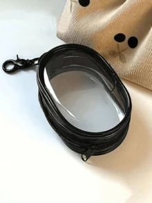 1pc Portable Mini Transparent Zipper Storage Bag Multifunctional Headphone And Charger Case With Keychain Compact Data Cable Organizer Travel Storage Bag For Cosmetics Electronic Cables Perfume Keys Bracelets And Small Accessories Cosmetic Bag Makeup Bag For Women And Girls Travel Essential Accessories For Outdoor Office Back To School